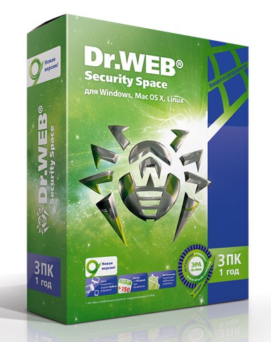 ПО Dr.Web Security Space Pro 3 ПК/1 год (AHW-B-12M-3-A2)