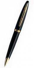 Ручка перьевая WATERMAN Carene (S0700300) Black GT (F) чернила: синий перо золото 18K позолота 23К