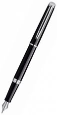 Ручка перьевая WATERMAN Hemisphere (S0920510) Mars Black CT (F) чернила: синий нержавеющая сталь перо нержавеющая сталь хром