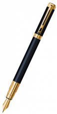 Ручка перьевая WATERMAN Perspective (S0830660) Black CT (F) чернила: синий перо нержавеющая сталь хром
